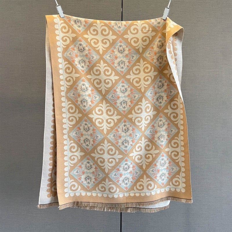 Šal od imitacijskog kašmira za žene, jednostavna tkanina Jacquard, jesen 2025, topao i elegantan, gradski stil