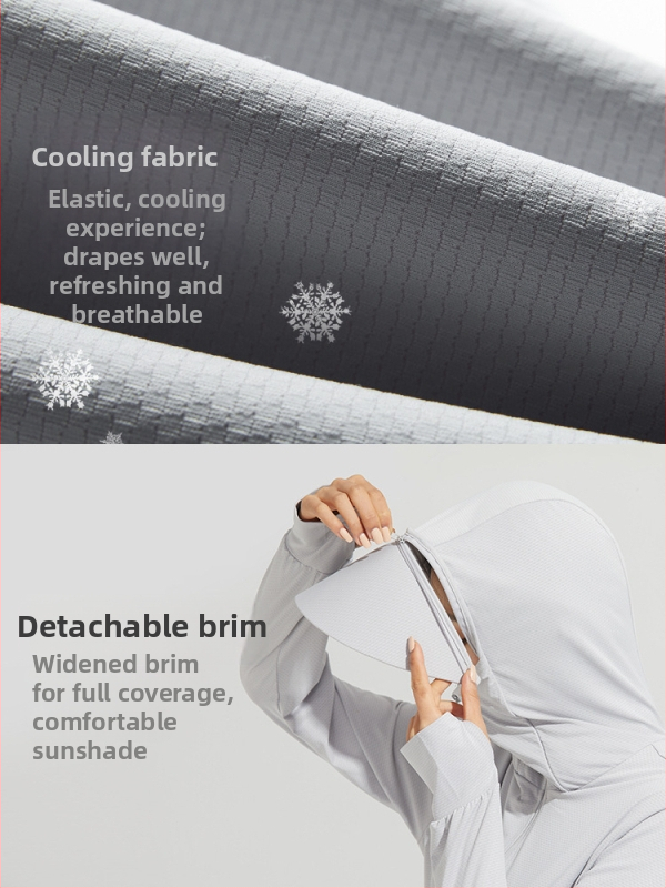 Pánska UV ochranná ľahká bunda s kapucňou, ľahká a priedušná, s odnímateľným lemom, zipsom, polyester