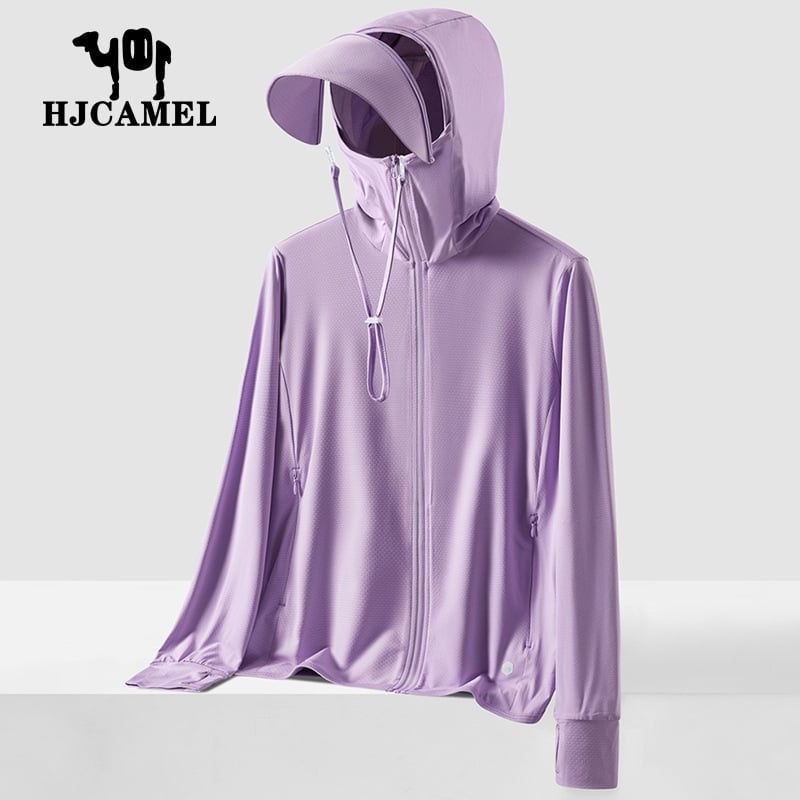 Jachetă de protecție UV pentru bărbați, cu glugă, ușoară și respirabilă, cu margine detașabilă, UPF50+, din poliester