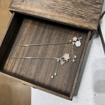 Duomu agrafă de păr, stil chinezesc, aliaj, formă cu ciucuri, placare electrolitică