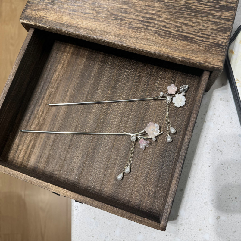 Duomu agrafă de păr, stil chinezesc, aliaj, formă cu ciucuri, placare electrolitică