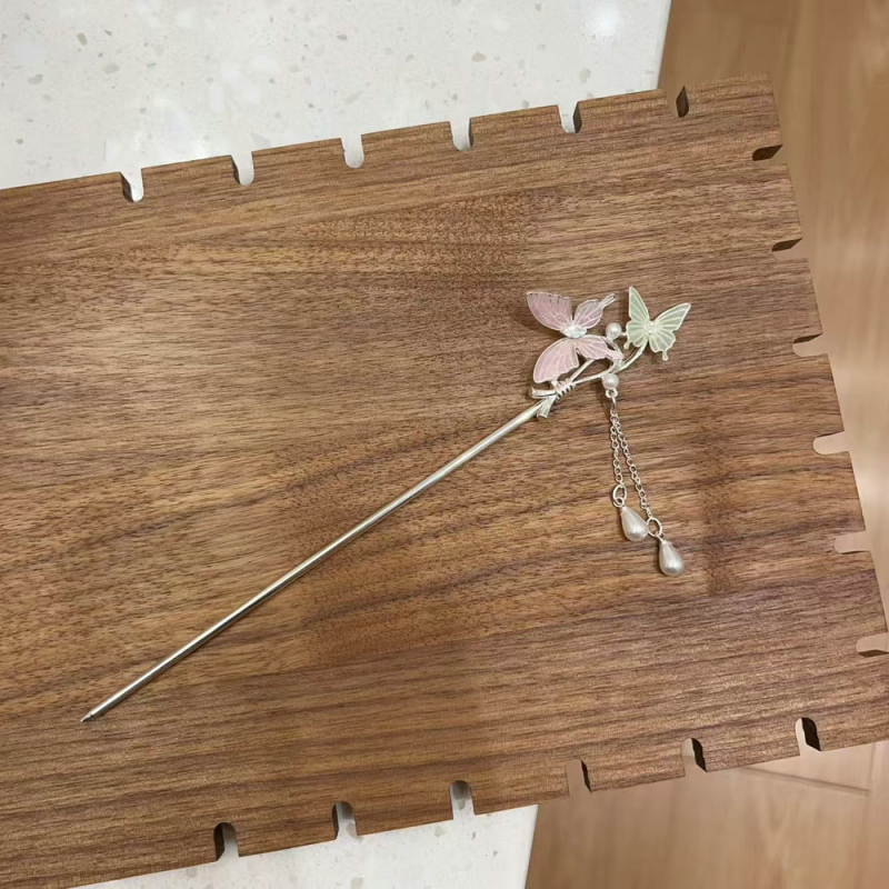 Duomu agrafă de păr, stil chinezesc, aliaj, formă cu ciucuri, placare electrolitică