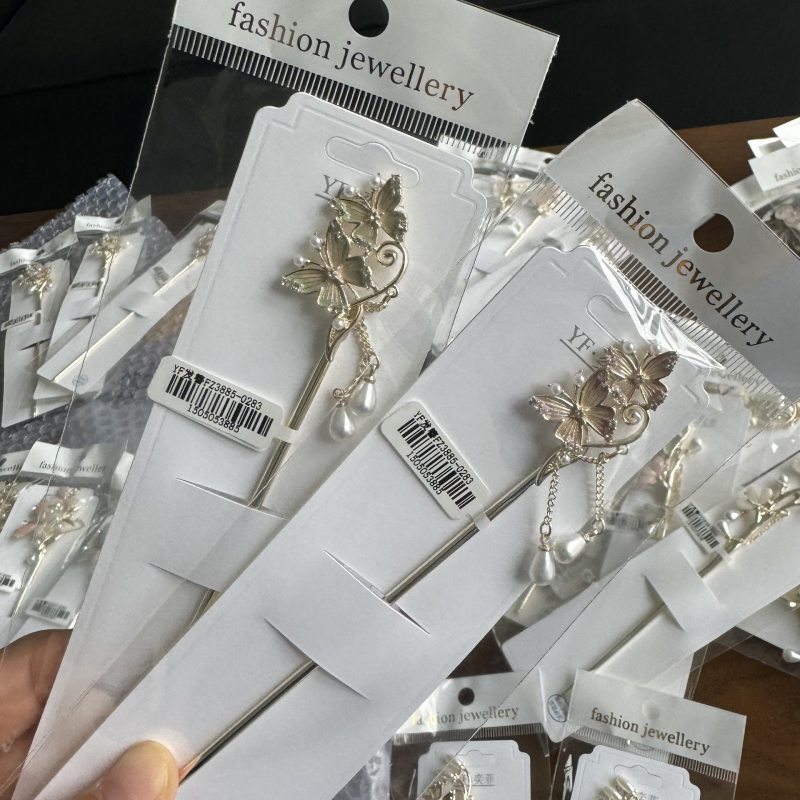 Duomu agrafă de păr, stil chinezesc, aliaj, formă cu ciucuri, placare electrolitică