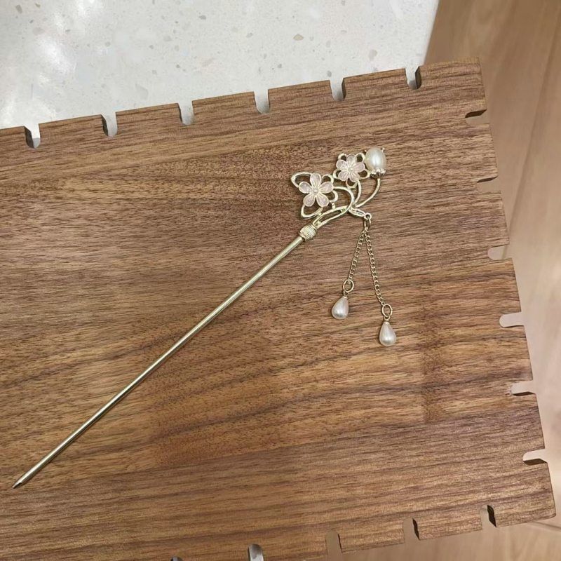 Duomu agrafă de păr, stil chinezesc, aliaj, formă cu ciucuri, placare electrolitică