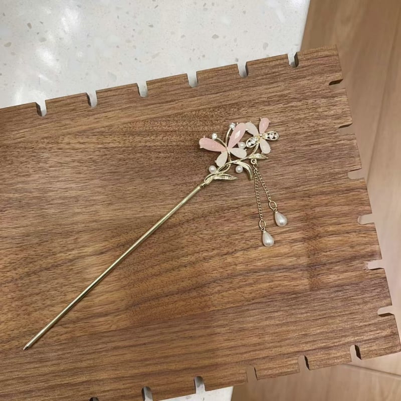 Duomu agrafă de păr, stil chinezesc, aliaj, formă cu ciucuri, placare electrolitică