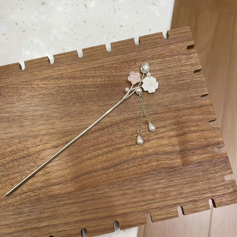 Duomu agrafă de păr, stil chinezesc, aliaj, formă cu ciucuri, placare electrolitică