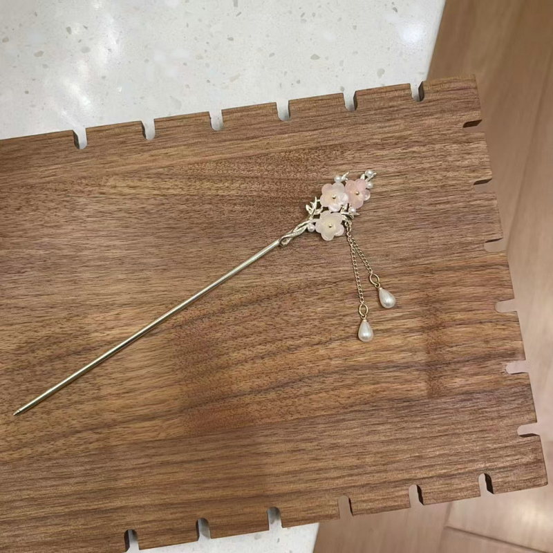 Duomu agrafă de păr, stil chinezesc, aliaj, formă cu ciucuri, placare electrolitică