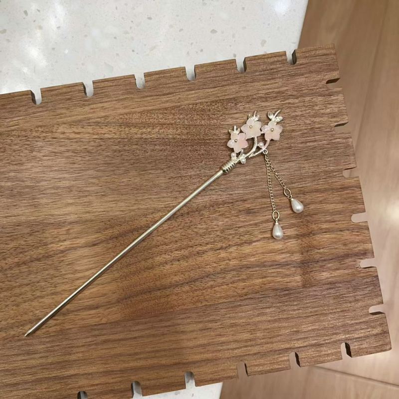 Duomu agrafă de păr, stil chinezesc, aliaj, formă cu ciucuri, placare electrolitică