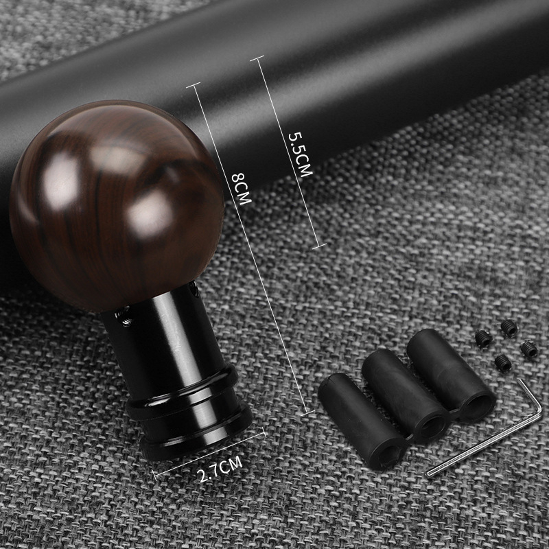 Λαβή επιλογέα ταχυτήτων με σχέδιο φλοιού ξύλου, στρογγυλή μπάλα για χειροκίνητο κιβώτιο (Μοντέλο: Wood grain ball gear head; Μάρκα: Powerful manufacturer; OEM: Original factory)