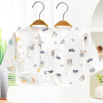 Βρεφικό τοπ από βαμβάκι με κορδόνι, 100% βαμβάκι, απαλό ύφασμα, χωρίς κουκούλα, χωρίς γιακά