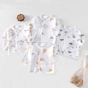 Βρεφικό τοπ από βαμβάκι με κορδόνι, 100% βαμβάκι, απαλό ύφασμα, χωρίς κουκούλα, χωρίς γιακά