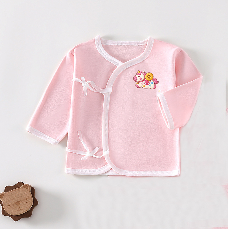 Βρεφικό τοπ από βαμβάκι με κορδόνι, 100% βαμβάκι, απαλό ύφασμα, χωρίς κουκούλα, χωρίς γιακά