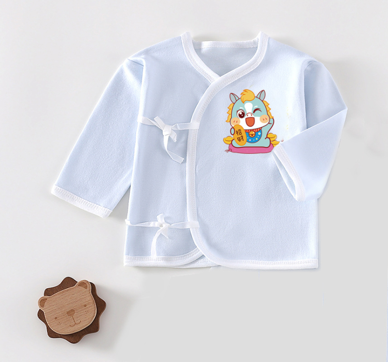 Βρεφικό τοπ από βαμβάκι με κορδόνι, 100% βαμβάκι, απαλό ύφασμα, χωρίς κουκούλα, χωρίς γιακά