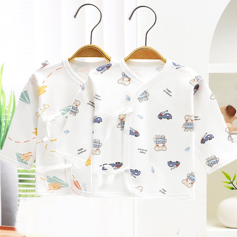 Βρεφικό τοπ από βαμβάκι με κορδόνι, 100% βαμβάκι, απαλό ύφασμα, χωρίς κουκούλα, χωρίς γιακά