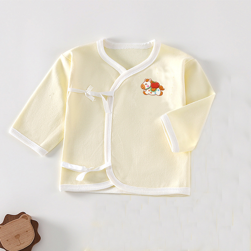 Βρεφικό τοπ από βαμβάκι με κορδόνι, 100% βαμβάκι, απαλό ύφασμα, χωρίς κουκούλα, χωρίς γιακά