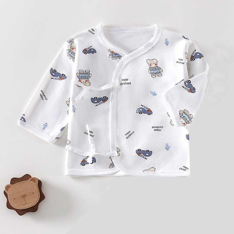 Βρεφικό τοπ από βαμβάκι με κορδόνι, 100% βαμβάκι, απαλό ύφασμα, χωρίς κουκούλα, χωρίς γιακά