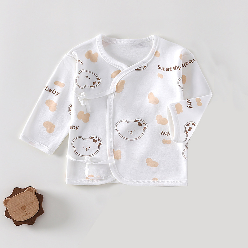 Βρεφικό τοπ από βαμβάκι με κορδόνι, 100% βαμβάκι, απαλό ύφασμα, χωρίς κουκούλα, χωρίς γιακά