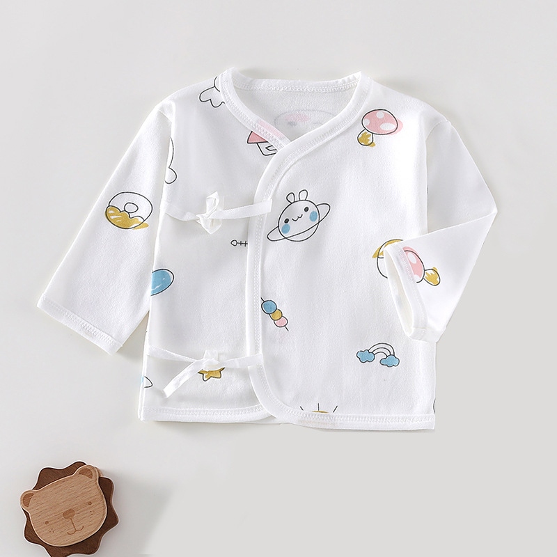 Βρεφικό τοπ από βαμβάκι με κορδόνι, 100% βαμβάκι, απαλό ύφασμα, χωρίς κουκούλα, χωρίς γιακά