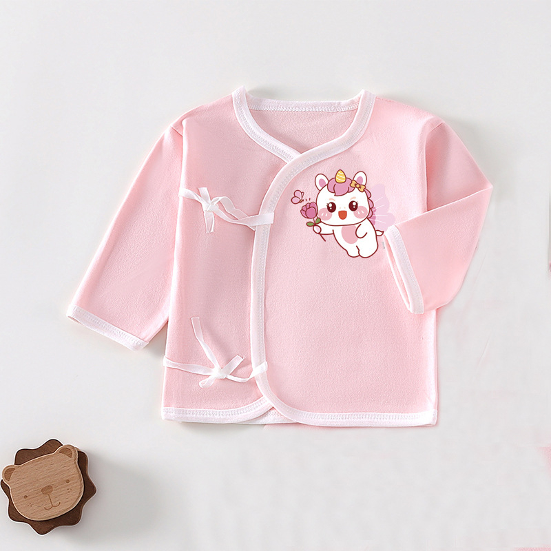 Βρεφικό τοπ από βαμβάκι με κορδόνι, 100% βαμβάκι, απαλό ύφασμα, χωρίς κουκούλα, χωρίς γιακά