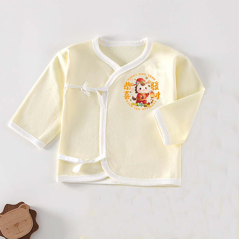 Βρεφικό τοπ από βαμβάκι με κορδόνι, 100% βαμβάκι, απαλό ύφασμα, χωρίς κουκούλα, χωρίς γιακά