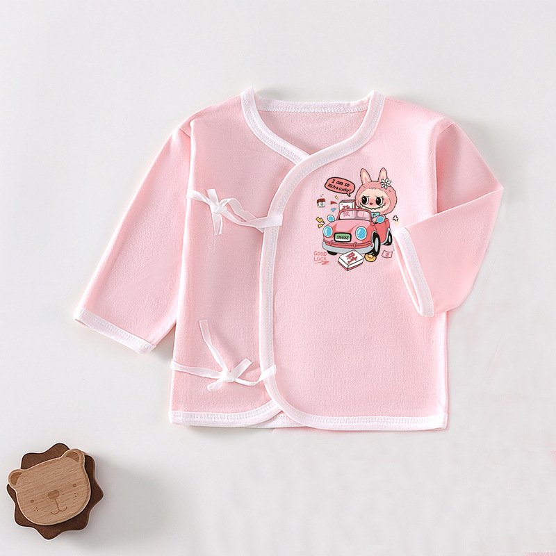 Βρεφικό τοπ από βαμβάκι με κορδόνι, 100% βαμβάκι, απαλό ύφασμα, χωρίς κουκούλα, χωρίς γιακά