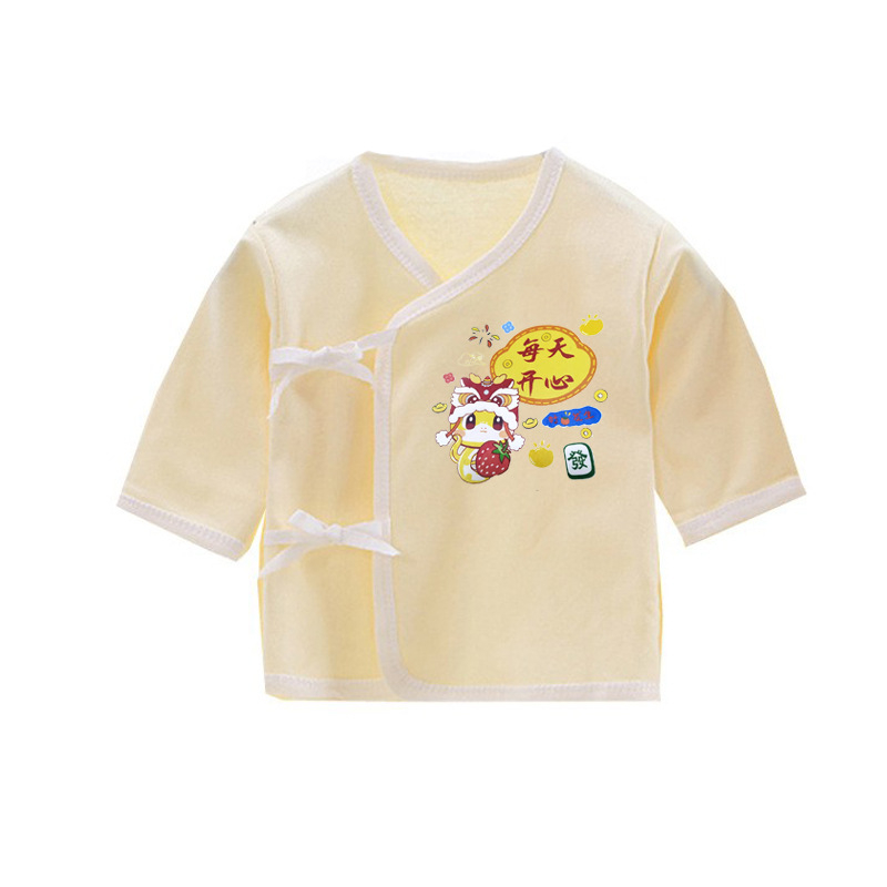 Βρεφικό τοπ από βαμβάκι με κορδόνι, 100% βαμβάκι, απαλό ύφασμα, χωρίς κουκούλα, χωρίς γιακά