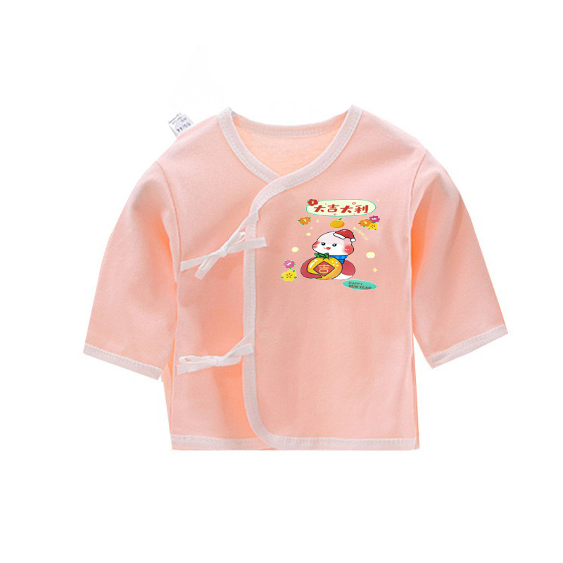 Βρεφικό τοπ από βαμβάκι με κορδόνι, 100% βαμβάκι, απαλό ύφασμα, χωρίς κουκούλα, χωρίς γιακά