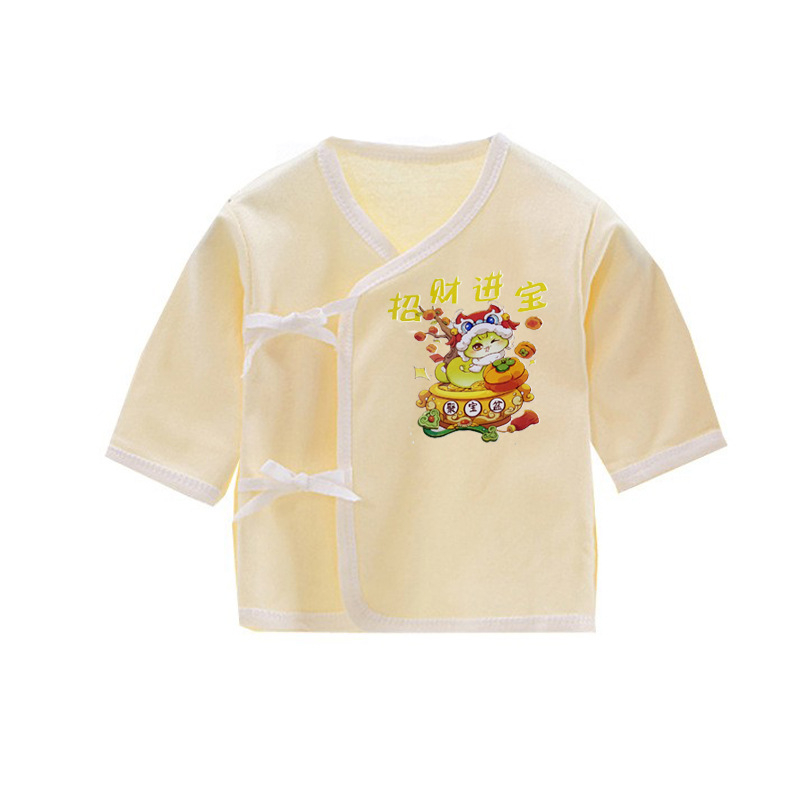 Βρεφικό τοπ από βαμβάκι με κορδόνι, 100% βαμβάκι, απαλό ύφασμα, χωρίς κουκούλα, χωρίς γιακά