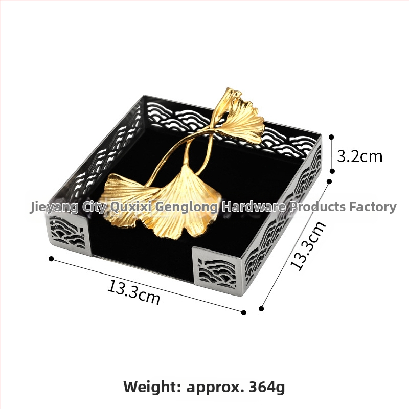 Cutie de depozitare pentru șervețele din oțel inoxidabil, formă pătrată, finisaj lustruit, design nordic minimalist, stil lux lejer