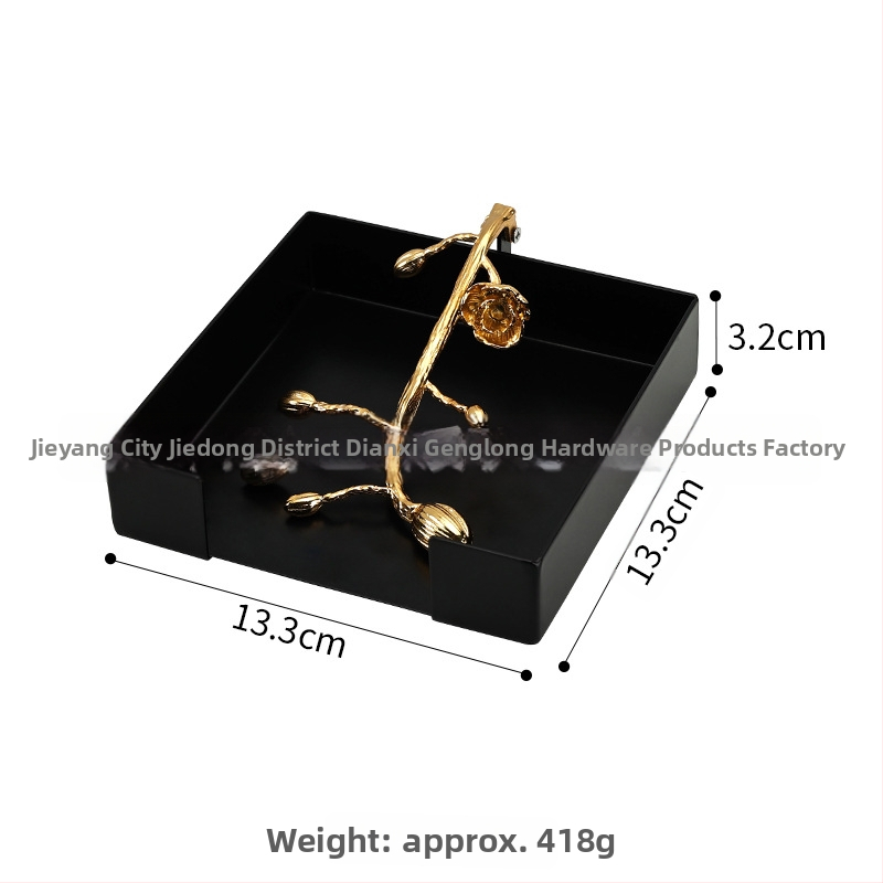 Cutie de depozitare pentru șervețele din oțel inoxidabil, formă pătrată, finisaj lustruit, design nordic minimalist, stil lux lejer