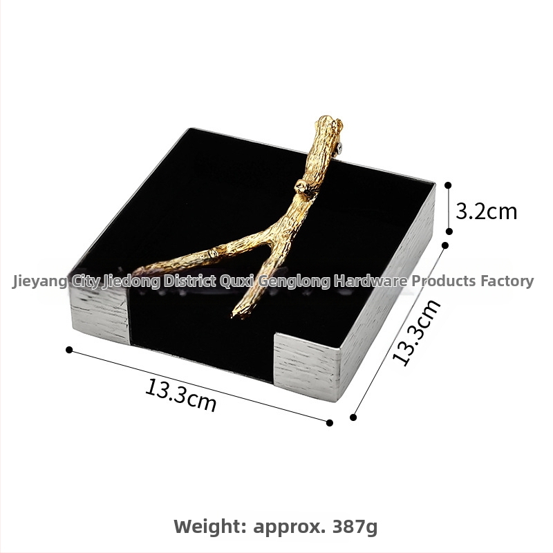 Cutie de depozitare pentru șervețele din oțel inoxidabil, formă pătrată, finisaj lustruit, design nordic minimalist, stil lux lejer