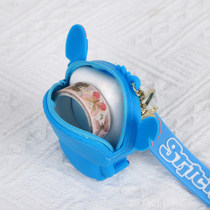 Σιλικονούχο πορτοφόλι για κέρματα με λουράκι, ζωικό μοτίβο, φρέσκο και γλυκό στυλ, unisex, αδιάβροχο