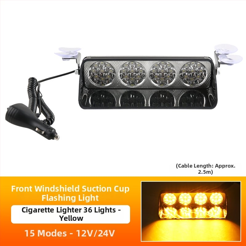 Автомобилна LED светлина с вакуумна чашка за предупреждаващ миглив сигнал (Model 1; Бранд Sichuan; Съвместим с: автомобил)