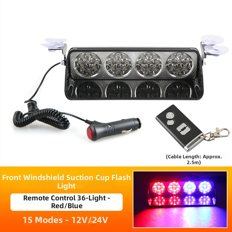 Автомобилна LED светлина с вакуумна чашка за предупреждаващ миглив сигнал (Model 1; Бранд Sichuan; Съвместим с: автомобил)