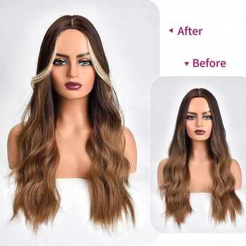 Перука с дълги челки, термоустойчива нишка, модел lh55, за стилизиране