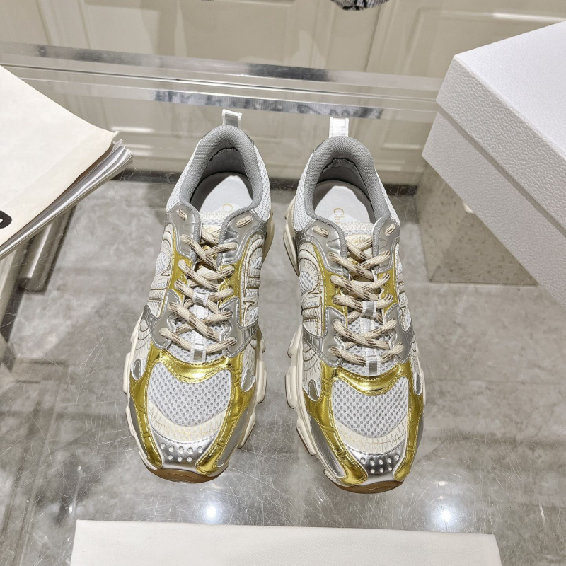 Αθλητικά παπούτσια σε στυλ Dad Shoes – γνήσιο δέρμα, μεσαίου ύψους, κορδόνια εμπρός, αναπνεύουσα σόλα από καουτσούκ-αφρό