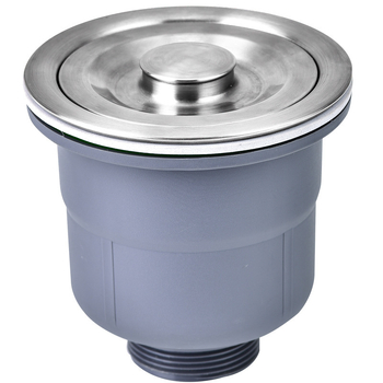 Súprava odtokov pre kuchynský drez z nehrdzavejúcej ocele, ťahový typ, moderný minimalistický štýl, model: Kitchen Sink Steel Head