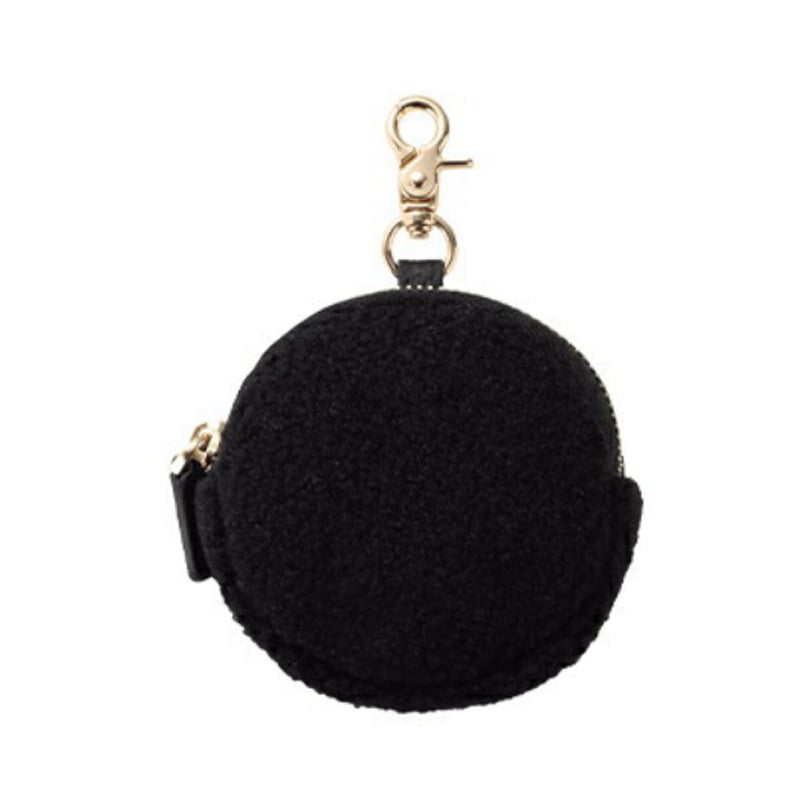 Στρογγυλό πορτοφόλι από γνήσιο δέρμα με θήκη για ακουστικά, unisex, αστικός μινιμαλιστικός σχεδιασμός