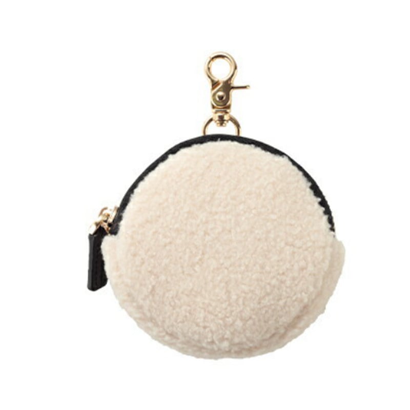 Στρογγυλό πορτοφόλι από γνήσιο δέρμα με θήκη για ακουστικά, unisex, αστικός μινιμαλιστικός σχεδιασμός