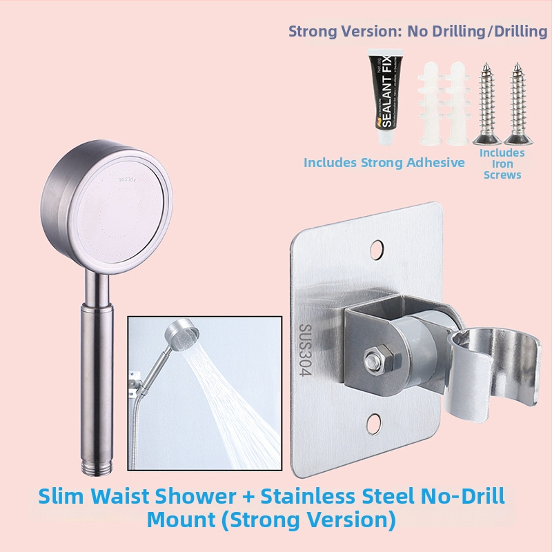 HZ388 nerezový držiak na sprchu – bezvŕtová montáž, nastaviteľný držiak na hlavicu sprchy s funkciou dažďa