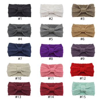 Széles hajpánt gyapjúból, kötött, kétoldalas, geometriai mintázat