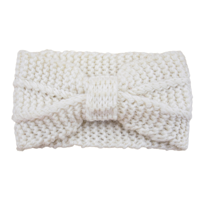 Széles hajpánt gyapjúból, kötött, kétoldalas, geometriai mintázat