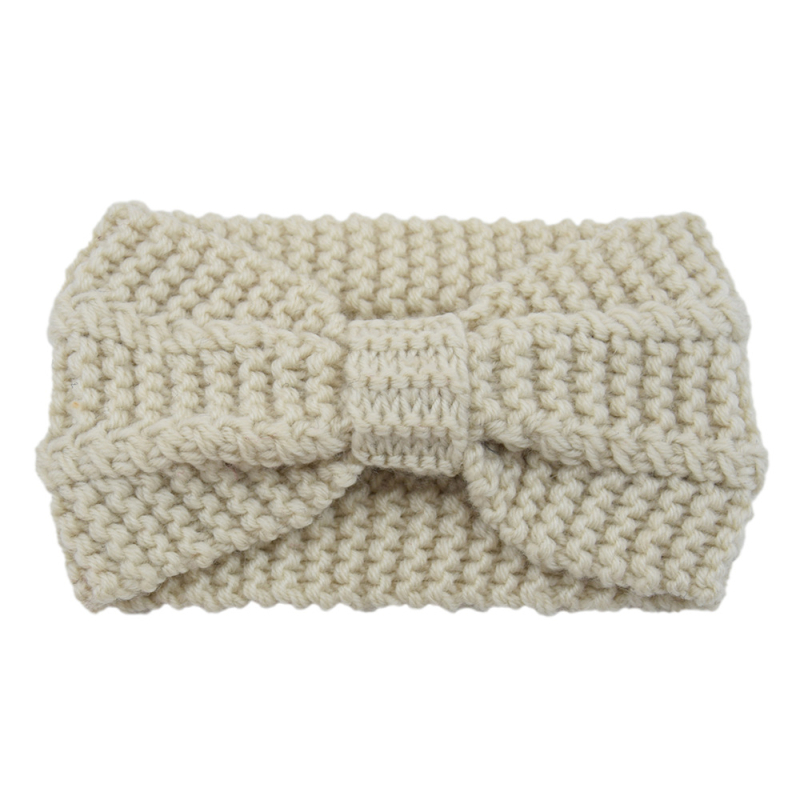 Széles hajpánt gyapjúból, kötött, kétoldalas, geometriai mintázat