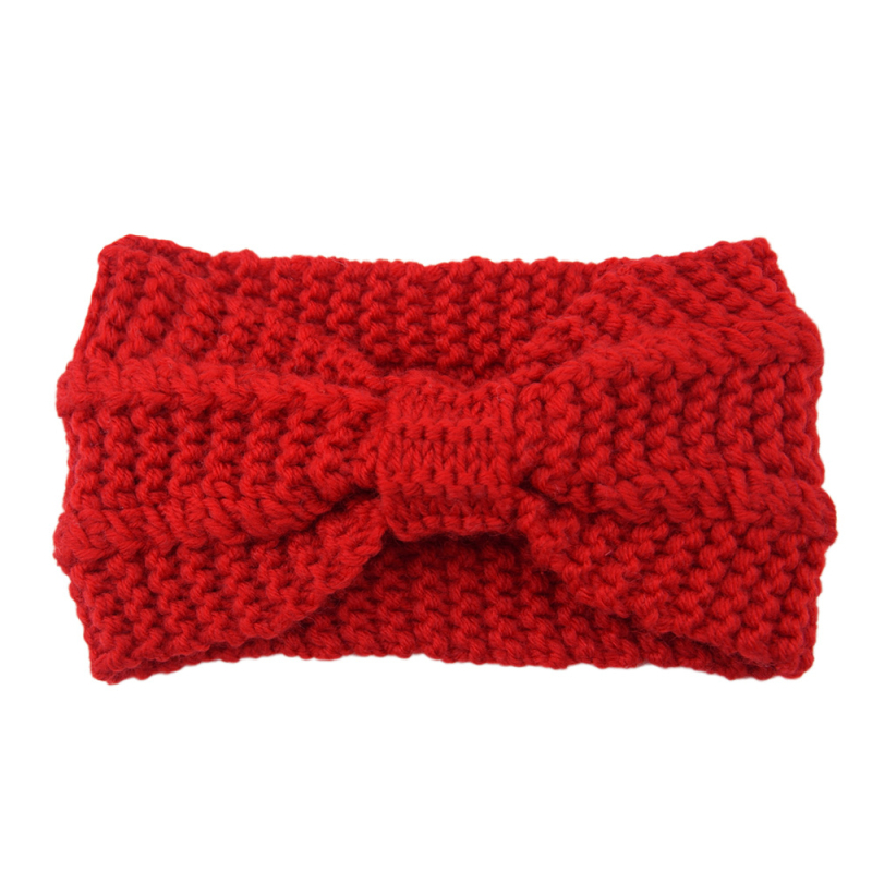 Széles hajpánt gyapjúból, kötött, kétoldalas, geometriai mintázat