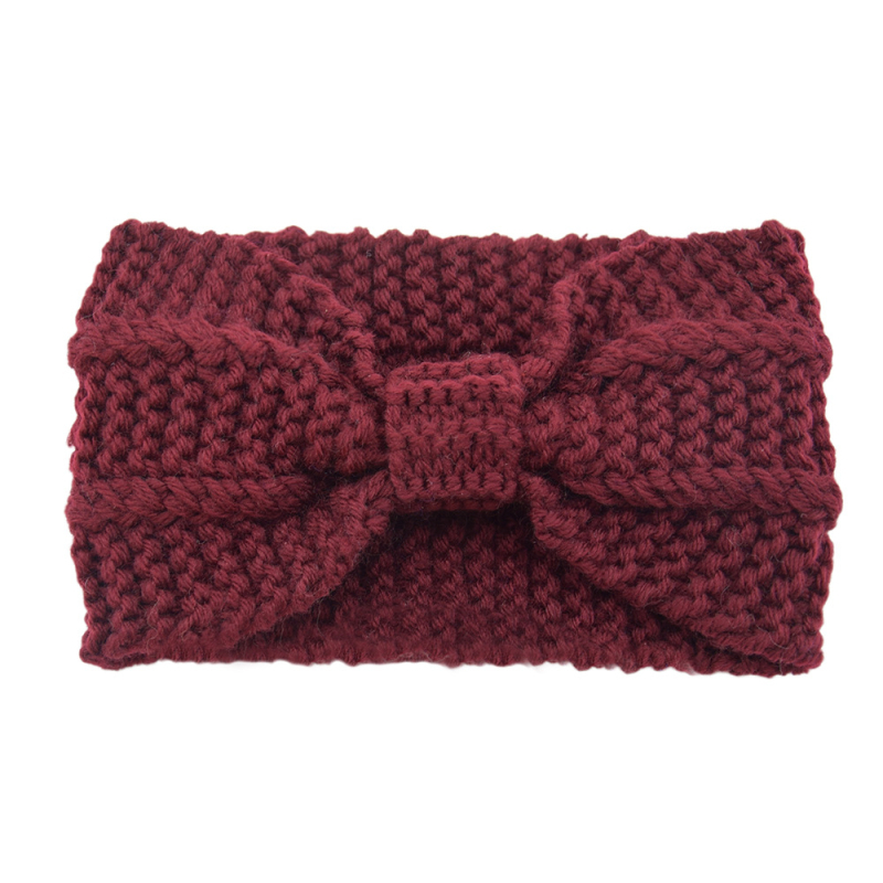 Széles hajpánt gyapjúból, kötött, kétoldalas, geometriai mintázat