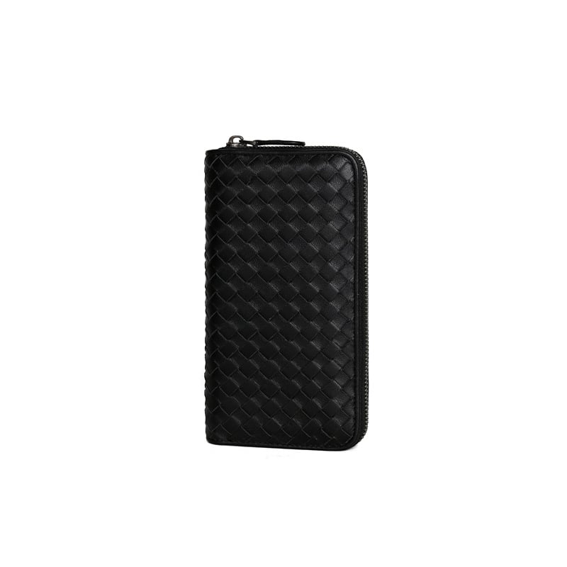 Valódi bőr pénztárca csíkos mintával, lopás elleni védelem, juhbőr bélés, uniszex stílus