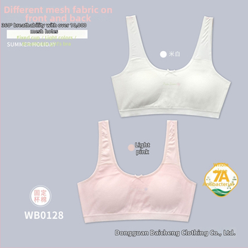 Κοριτσίστικο βαμβακερό εσώρουχο βάσης με χωρίς ραφές, λεπτές προμορφωμένες cups και σταθερές διπλές τιράντες, για ηλικίες 9–13.