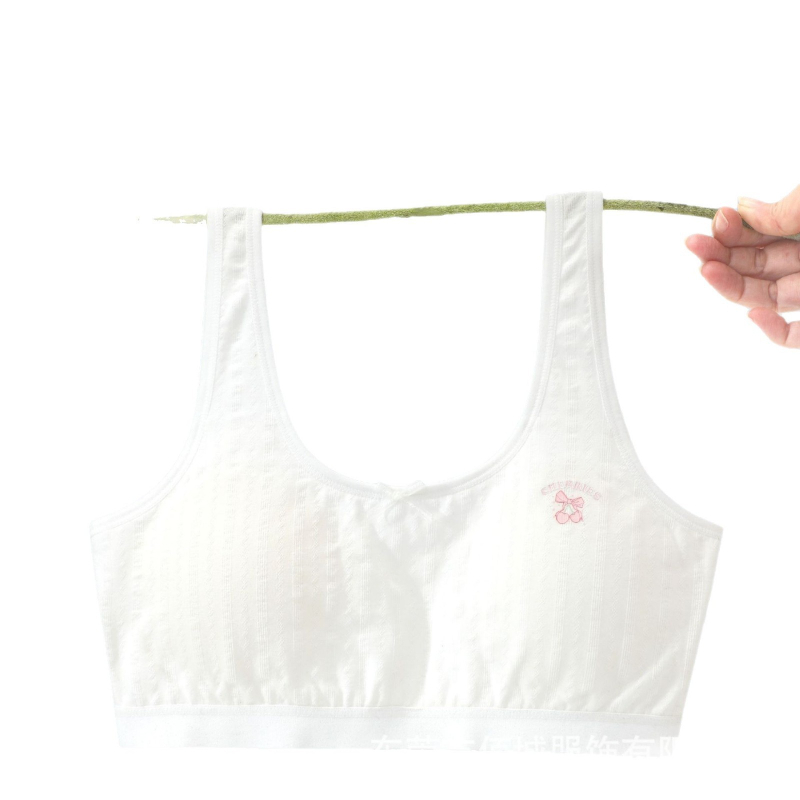Κοριτσίστικο βαμβακερό εσώρουχο βάσης με χωρίς ραφές, λεπτές προμορφωμένες cups και σταθερές διπλές τιράντες, για ηλικίες 9–13.