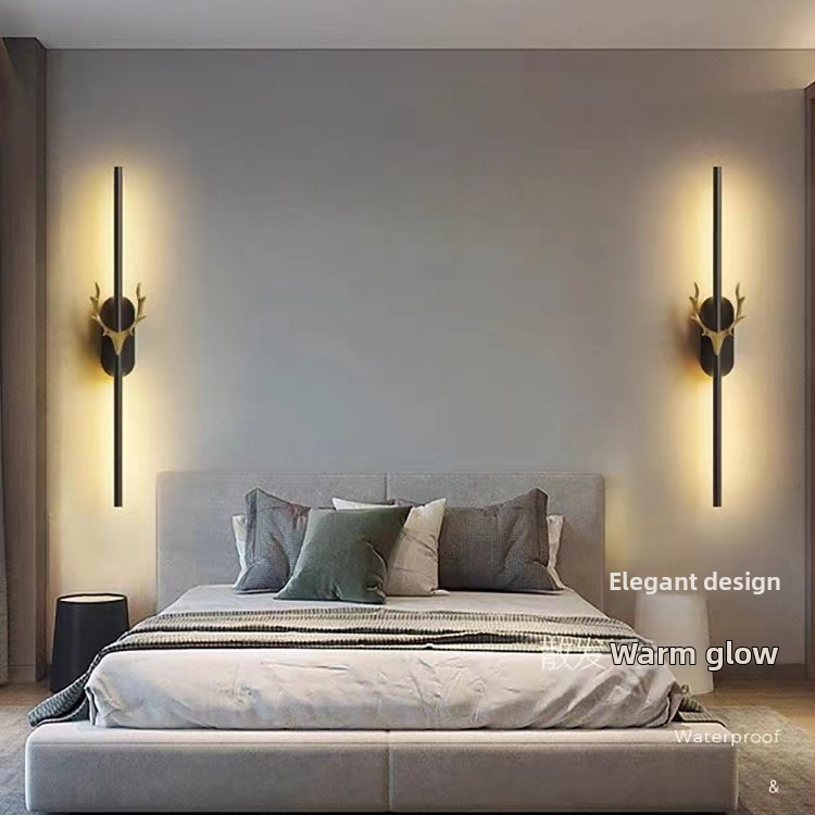 Φωτιστικό τοίχου LED με σχέδιο κέρατων ελαφιού, PVC σκιά, αλουμινένιο σώμα, 220V