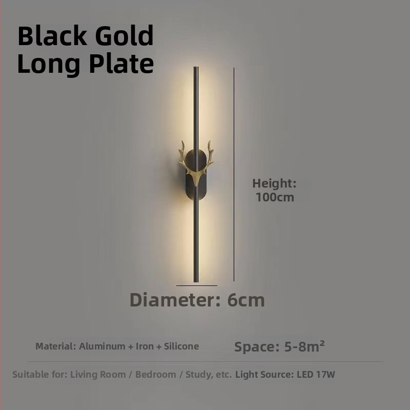 Φωτιστικό τοίχου LED με σχέδιο κέρατων ελαφιού, PVC σκιά, αλουμινένιο σώμα, 220V